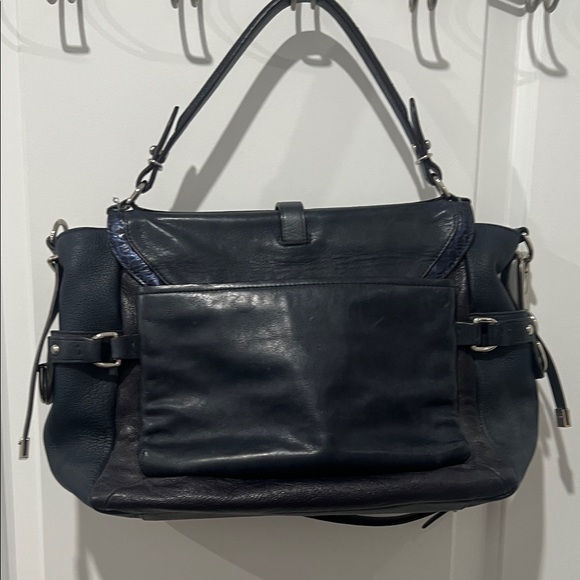 Coach Pinnacle Eva Lake Navy Leather Chained Shoulder Bag - Picture 9 of 14